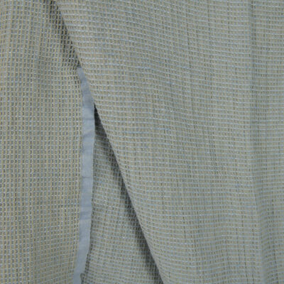 Washed linen cotton fabric blueish green waffle detail