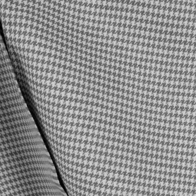 Linen cotton fabric light and dark grey houndstooth, small dobby pattern
