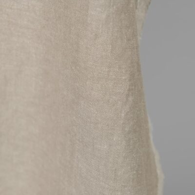 Washed linen cotton fabric white beige mix