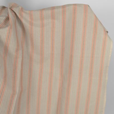 Linen cotton fabric greenish brown stripes 5 Linen cotton fabric greenish brown stripes