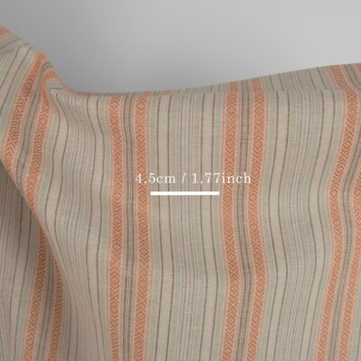 Linen cotton fabric greenish brown stripes 8 Linen cotton fabric greenish brown stripes with measurements