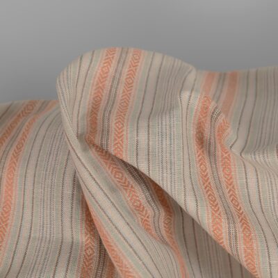 Linen cotton fabric greenish brown stripes 7 Linen cotton fabric greenish brown stripes texture