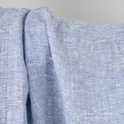 Blue linen fabric in melange washed 6 Blue linen fabric in melange, washed