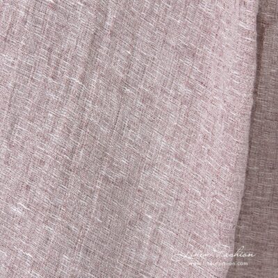 Brown linen fabric in melange washed 6 Brown linen fabric in melange