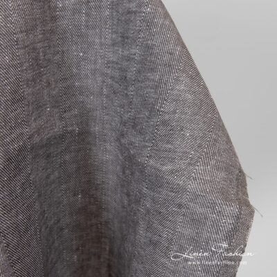 Grey dyed 100% linen fabric.