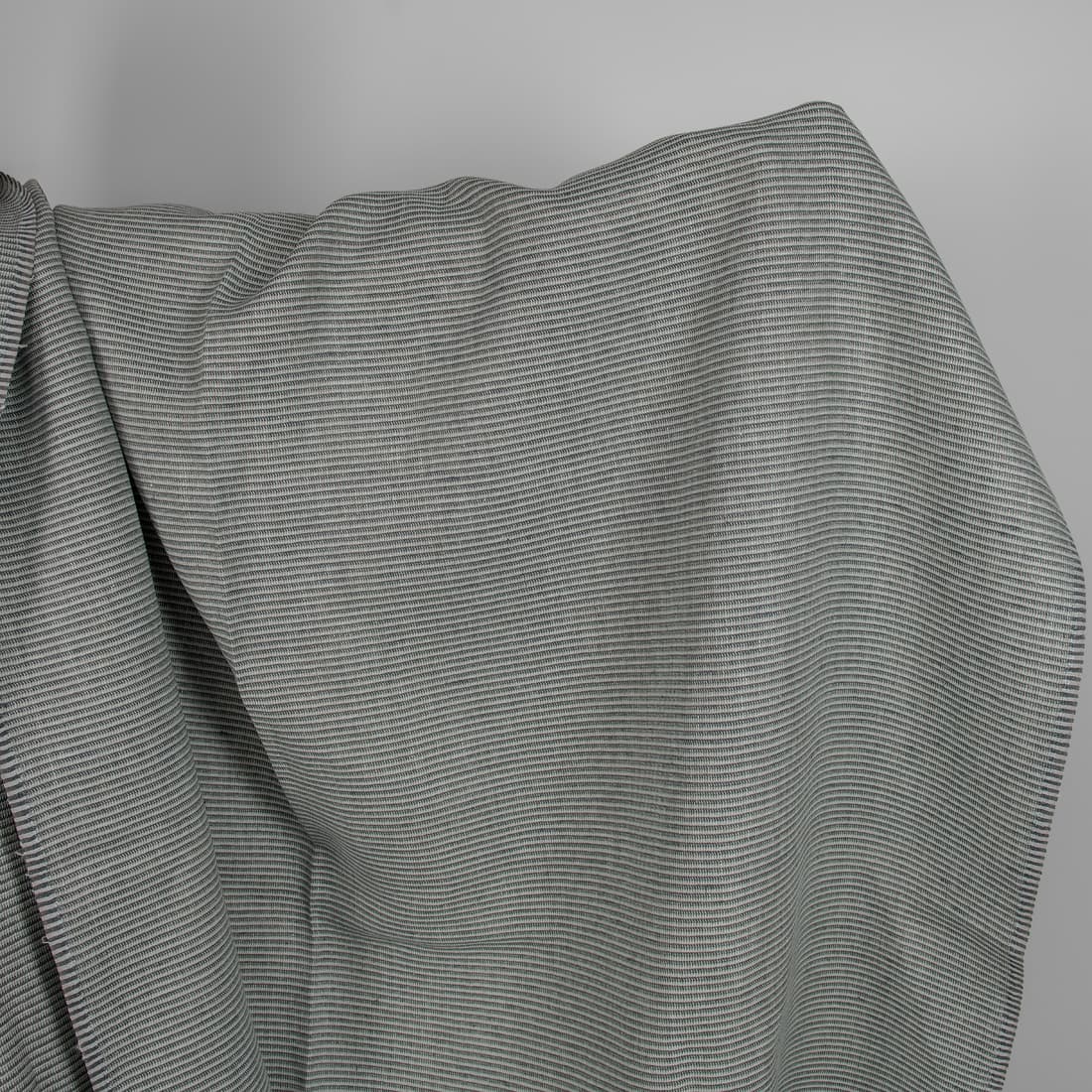 Linen fabric green-grey small pattern
