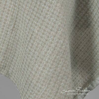 Linen cotton greenish grey patterned fabric washed 8 Linen cotton "tick"like pattern fabric in greenish grey color, washed