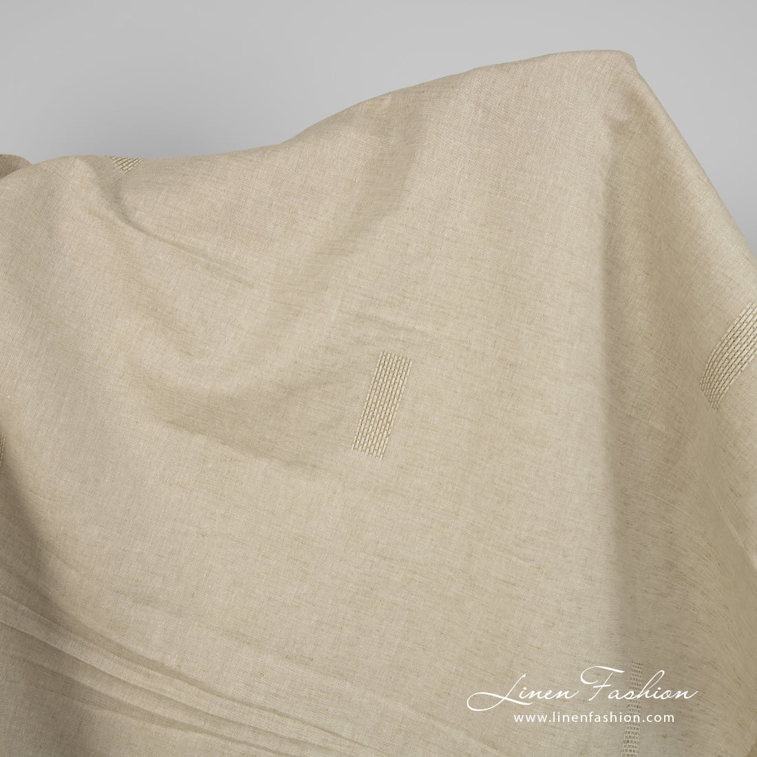 Linen cotton fabric brownish green colour
