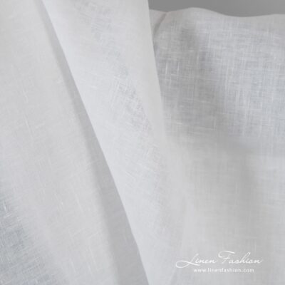Linen fabric in optical white color