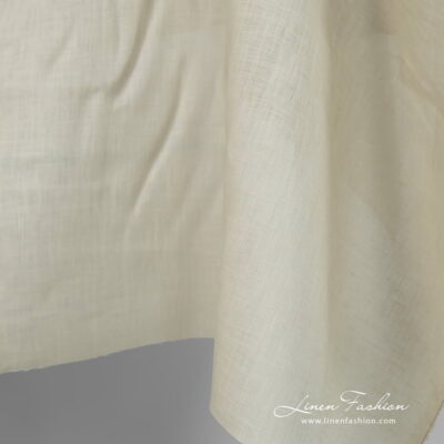 Linen fabric greyish green colour edge