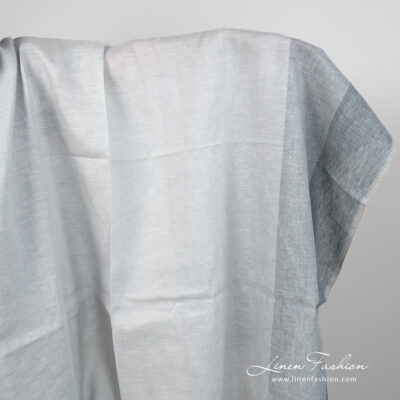 Linen fabric grey-white blocky gradient