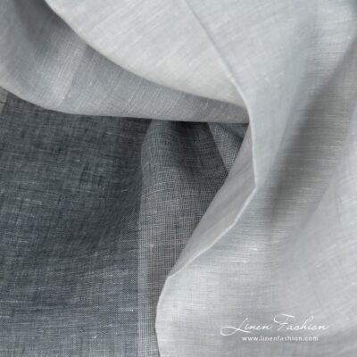 Linen fabric grey-white blocky gradient close up detail