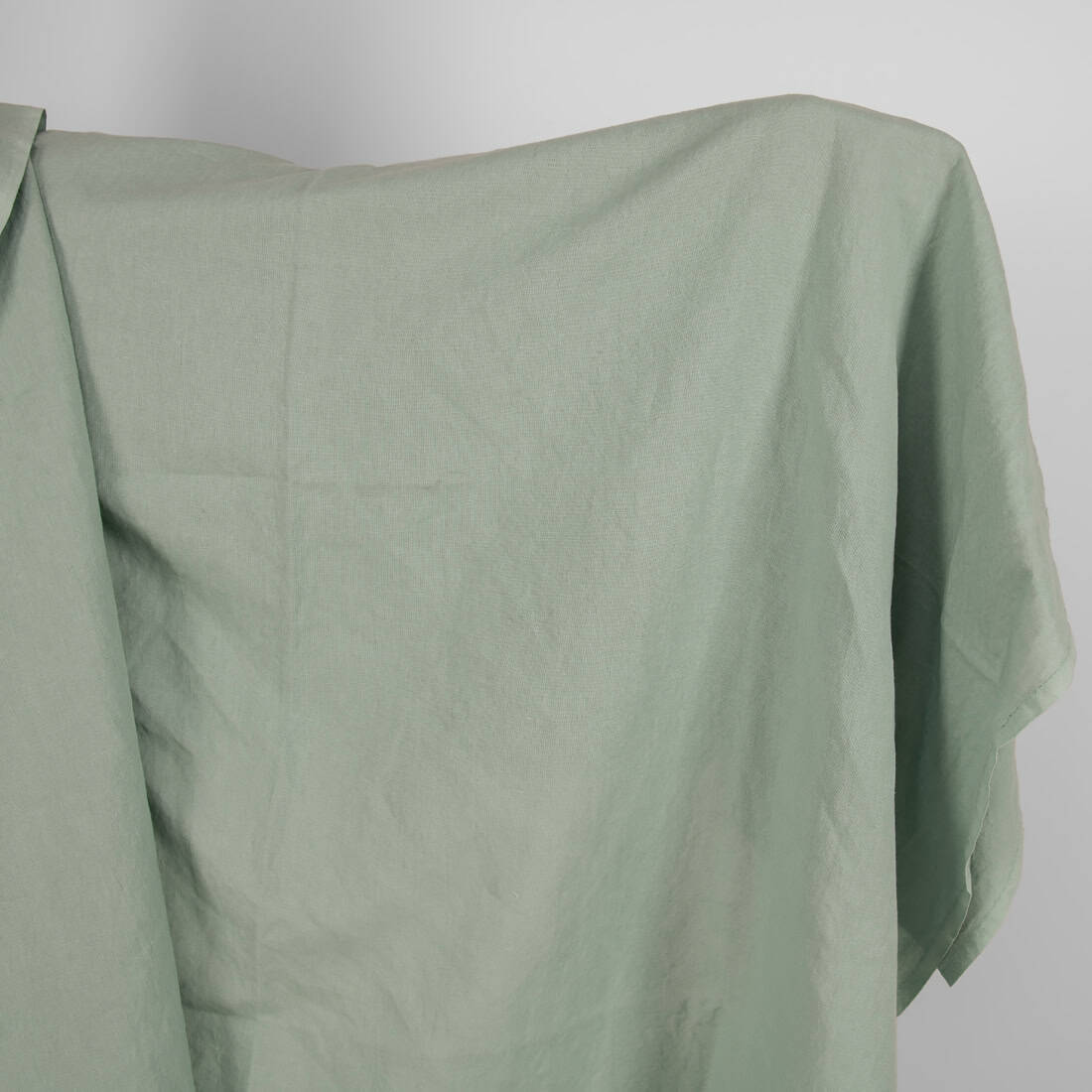 Washed linen cotton fabric aquamarine colour