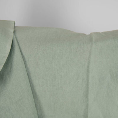 Washed linen cotton fabric aquamarine colour product photo