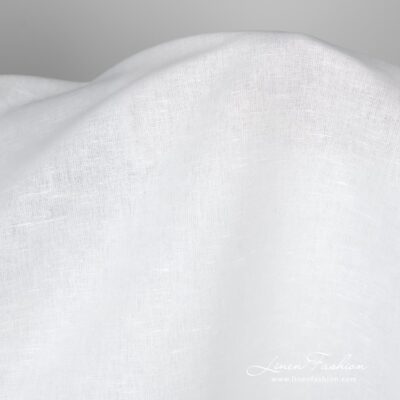 Lightweight, plainly-woven off-white linen / cotton fabric