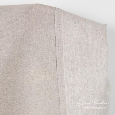 Linen cotton double sided fabric in white & flax color 6 Linen cotton double sided fabric in white & flax color
