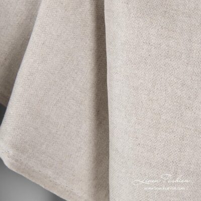 Linen cotton double sided fabric in white & flax color 7 White / natural color linen cotton fabric, close look of the pattern