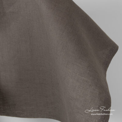Grey brown linen fabric