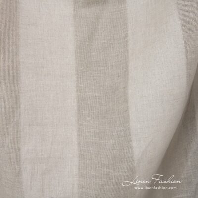 Grey linen cotton fabric with open weave stripes 7 Linen cotton fabric in grey color, striped.
