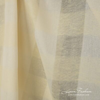 Pale yellow linen cotton fabric.