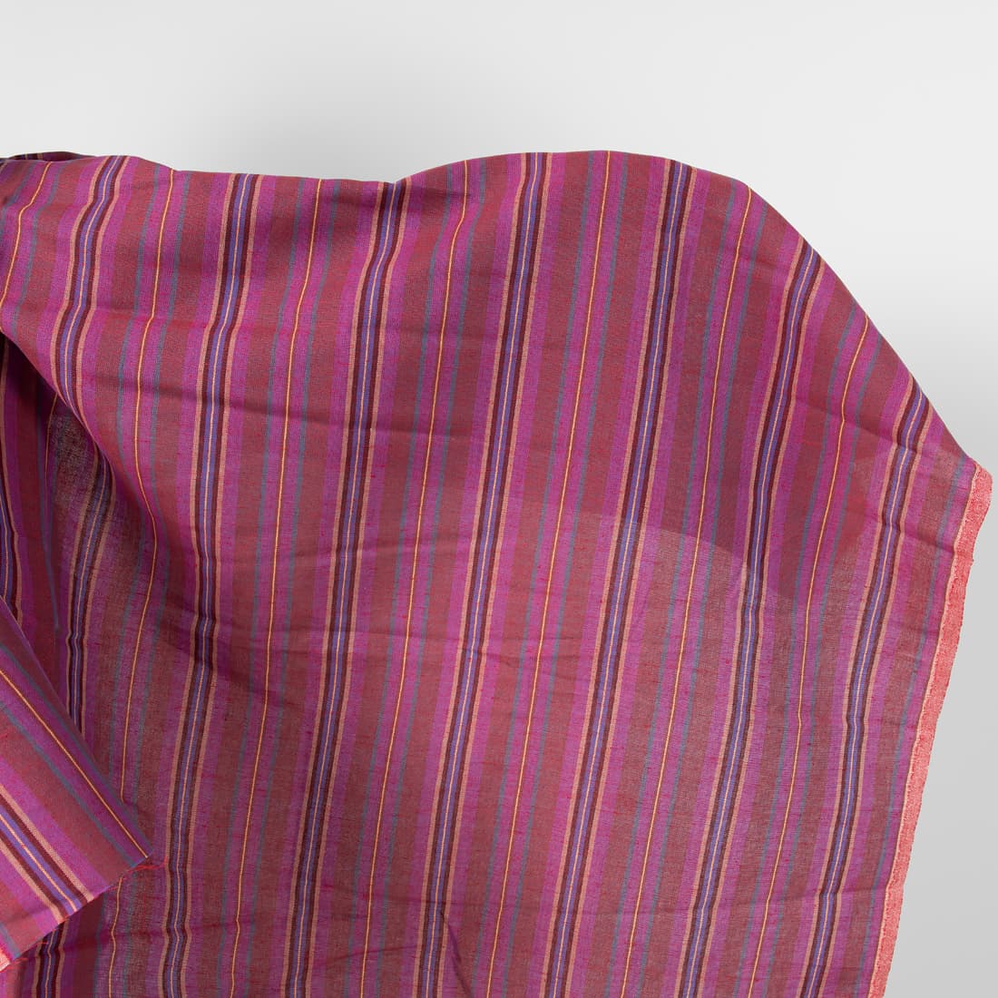 Linen cotton fabric in different shade red stripes