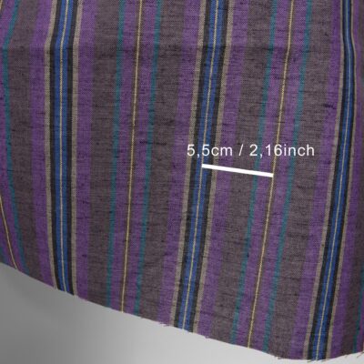 Linen cotton fabric in different shade violet stripes 7 Linen cotton fabric in different shade violet stripes with measurements