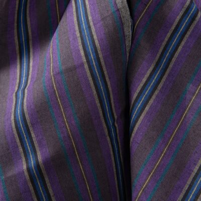 Linen cotton fabric in different shade violet stripes 6 Linen cotton fabric in different shade violet stripes close up detail