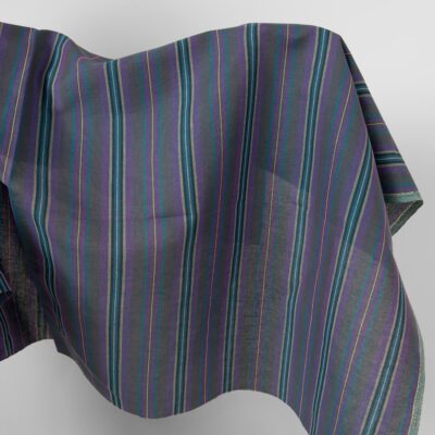 Linen cotton fabric in violet and blue stripes 5 Linen cotton fabric in violet and blue stripes