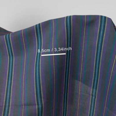 Linen cotton fabric in violet and blue stripes 6 Linen cotton fabric in violet and blue stripes with measurements