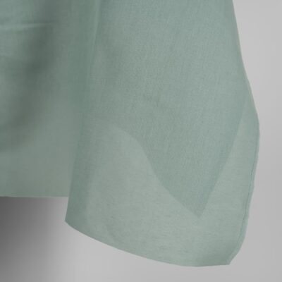Linen cotton fabric in jadeite colour edge