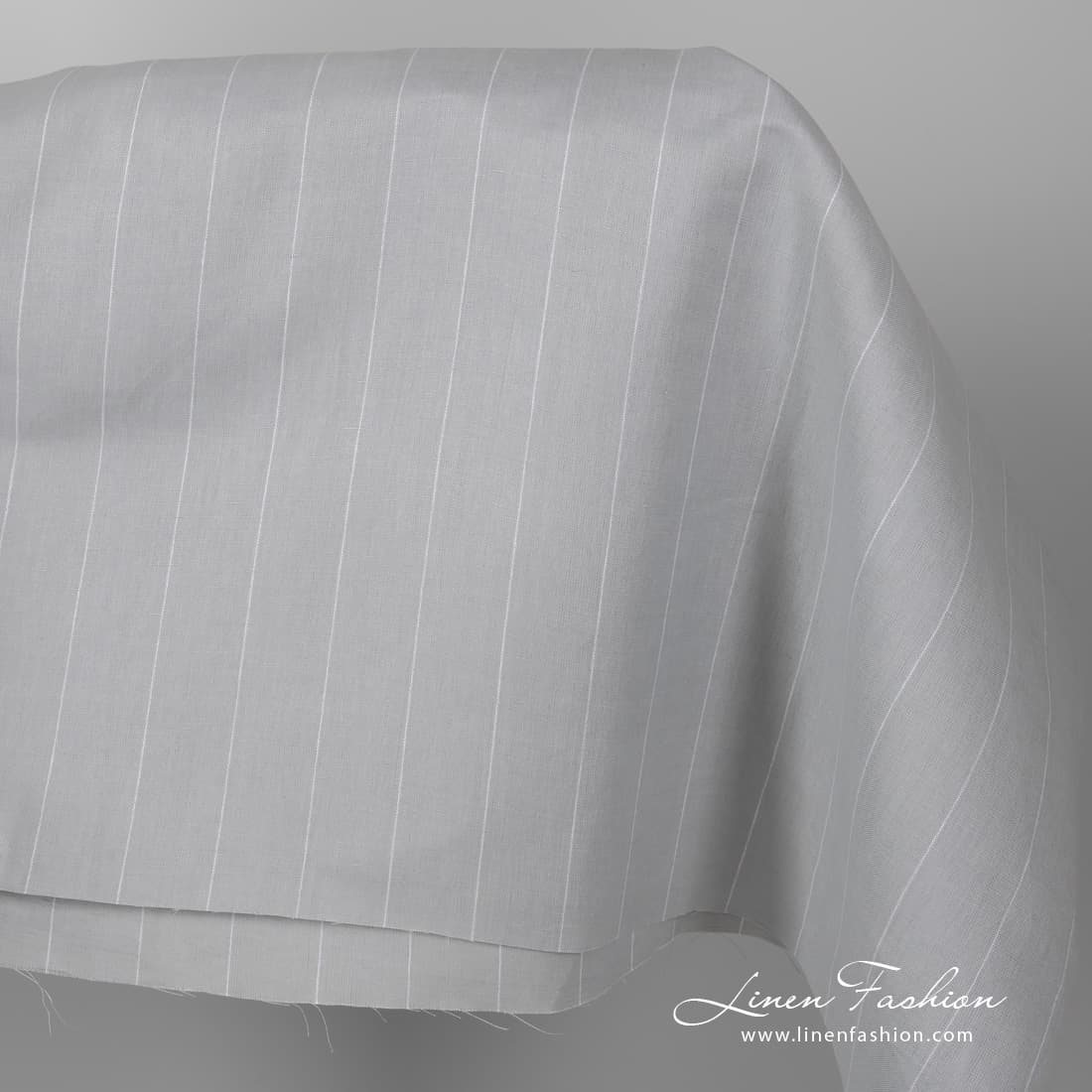 Wide light grey linen cotton fabric.