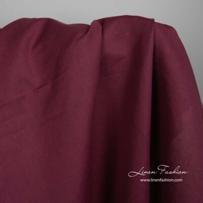 Cherry red linen cotton fabric