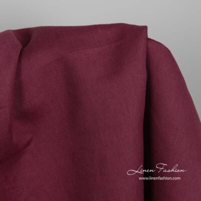Cherry red linen cotton fabric