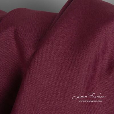 Cherry red linen cotton fabric