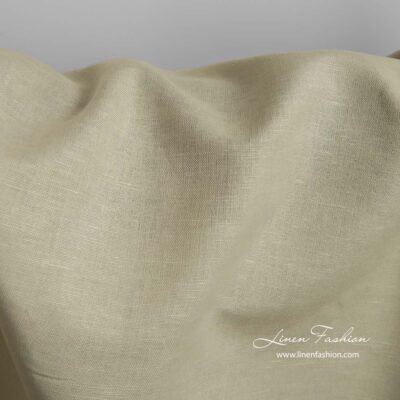 Light greenish grey linen cotton fabric