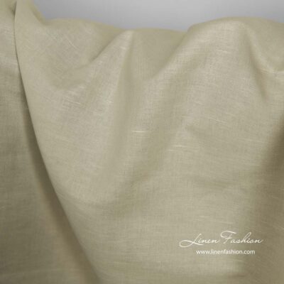 Light greenish grey linen cotton fabric