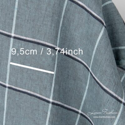 100% linen fabric in green, washed.
