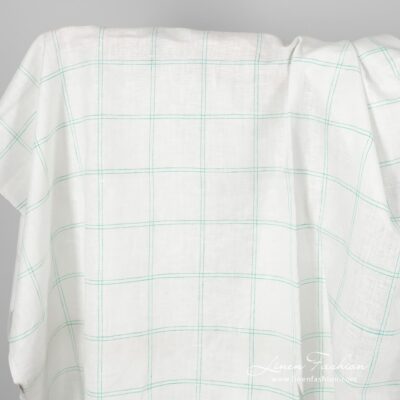 Linen fabric with green checks.