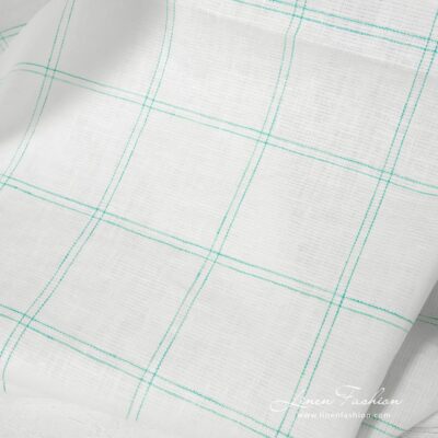 Green checked linen fabric.