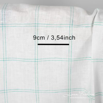 Checked 100% linen fabric.