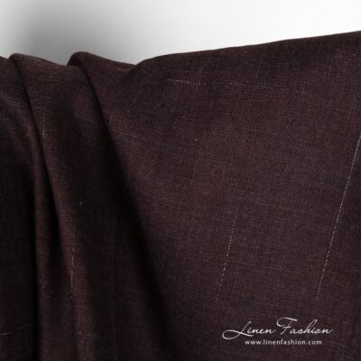 Cherry linen fabric with decorative stripes 6 Cherry linen fabric with white stripes