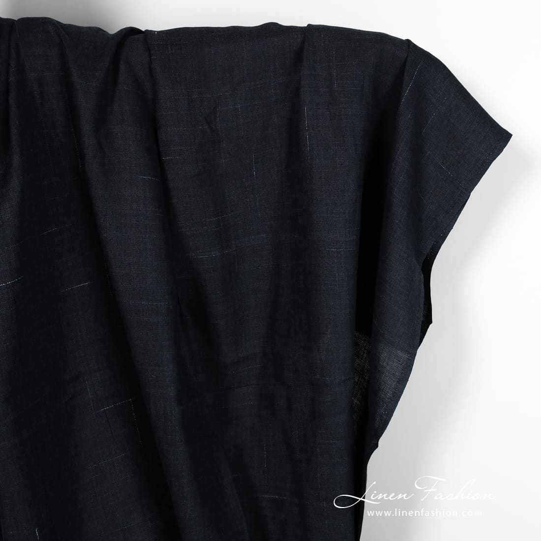 Dark blue linen fabric