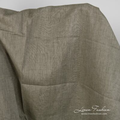 Linen fabric natural greyish green colour 5 Linen fabric natural greyish green colour