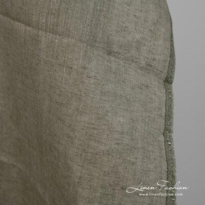 Linen fabric natural greyish green colour 8 Linen fabric natural greyish green colour edge