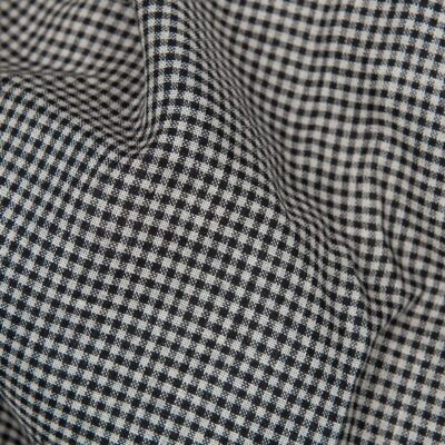 Linen fabric in natural and black checks 6 Linen fabric in natural and black checks close up detail