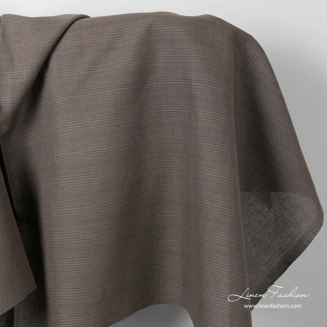 Linen cotton fabric with thin stripes