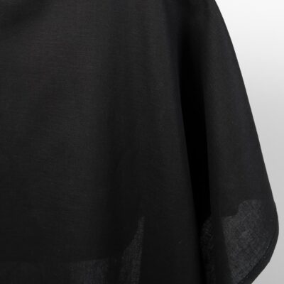Linen cotton fabric black colour close up detail