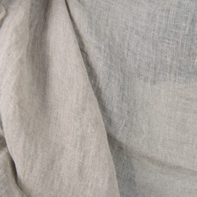 Washed linen fabric natural colour transparent close up detail