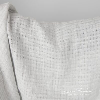 Light grey openwork linen fabric washed 6 Light grey linen fabric with openwork stripes