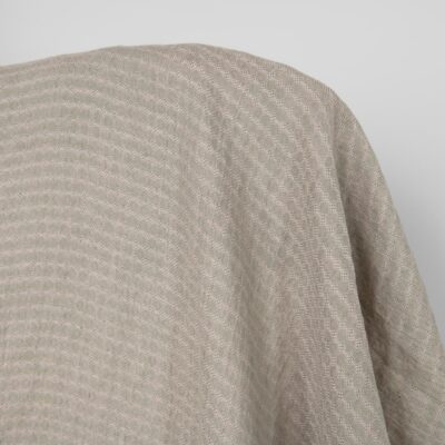 Washed linen fabric lilac green pattern, diamonds